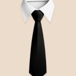 Man Black Solid Tie